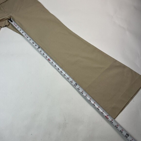 Theory Flared Leg Khaki Trousers Pants Womens Size 10 Tan Stretch - Picture 10 of 12